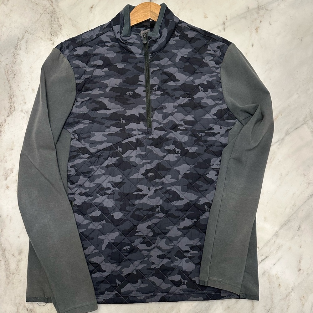 Greyson Men’s Grey Camoscape Yukon Hybrid 1/2 Zip Jacket - Size M